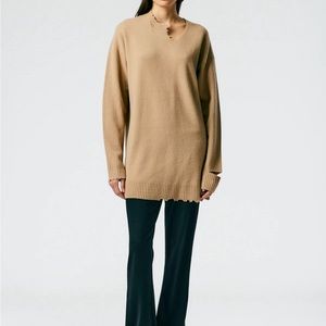 Tibi Soft Lambswool cutout neckband mini dress